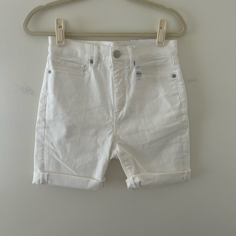 White loft denim shorts